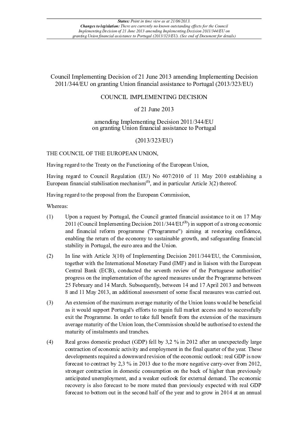 File:Council Implementing Decision of 21 June 2013 amending Implementing Decision 2011-344-EU on granting Union financial assistance to Portugal (2013-323-EU) (EUD 2013-323).pdf